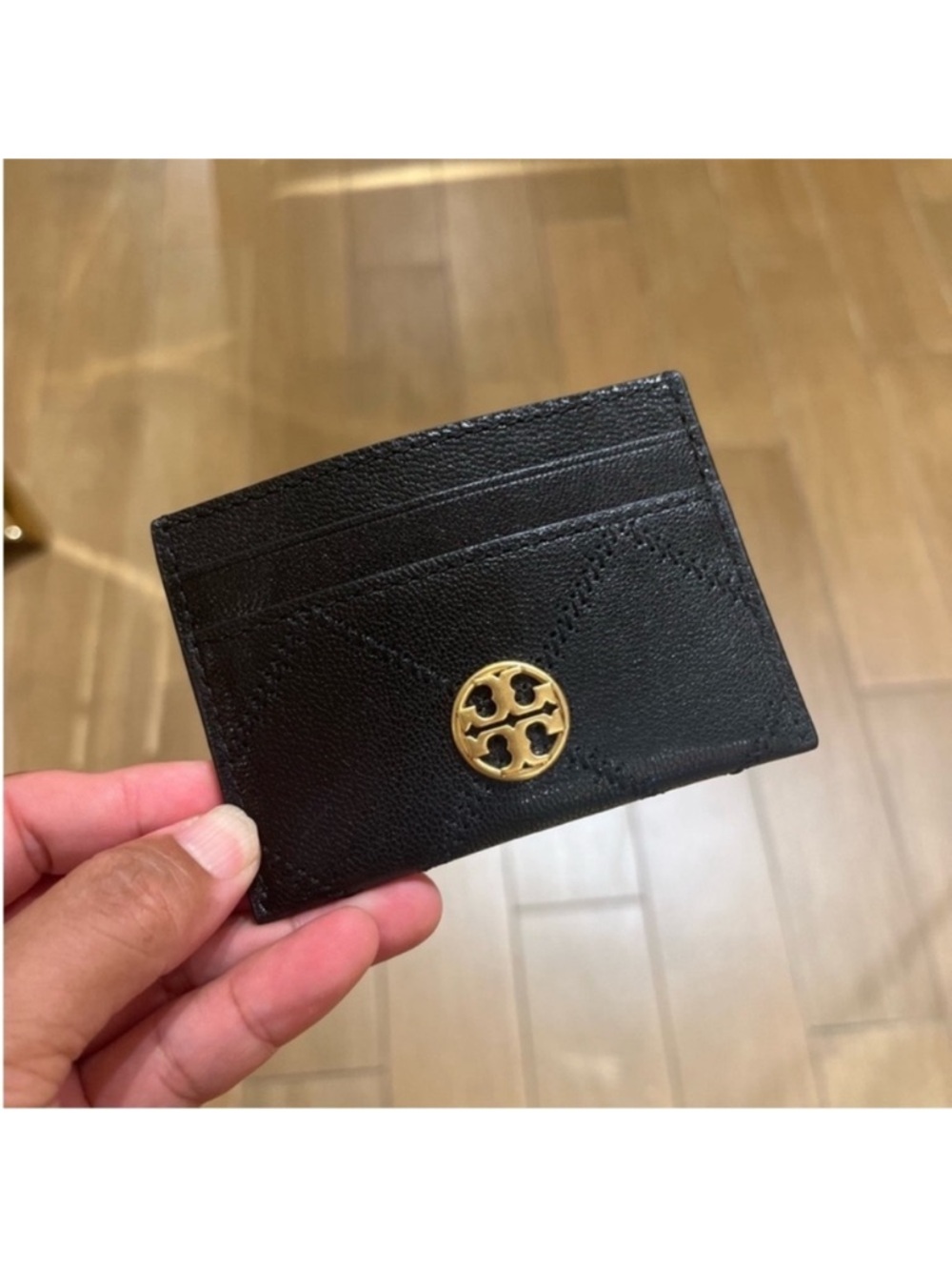 Tory Burch Willa Soft Quilt Slim Card Case Wallet In